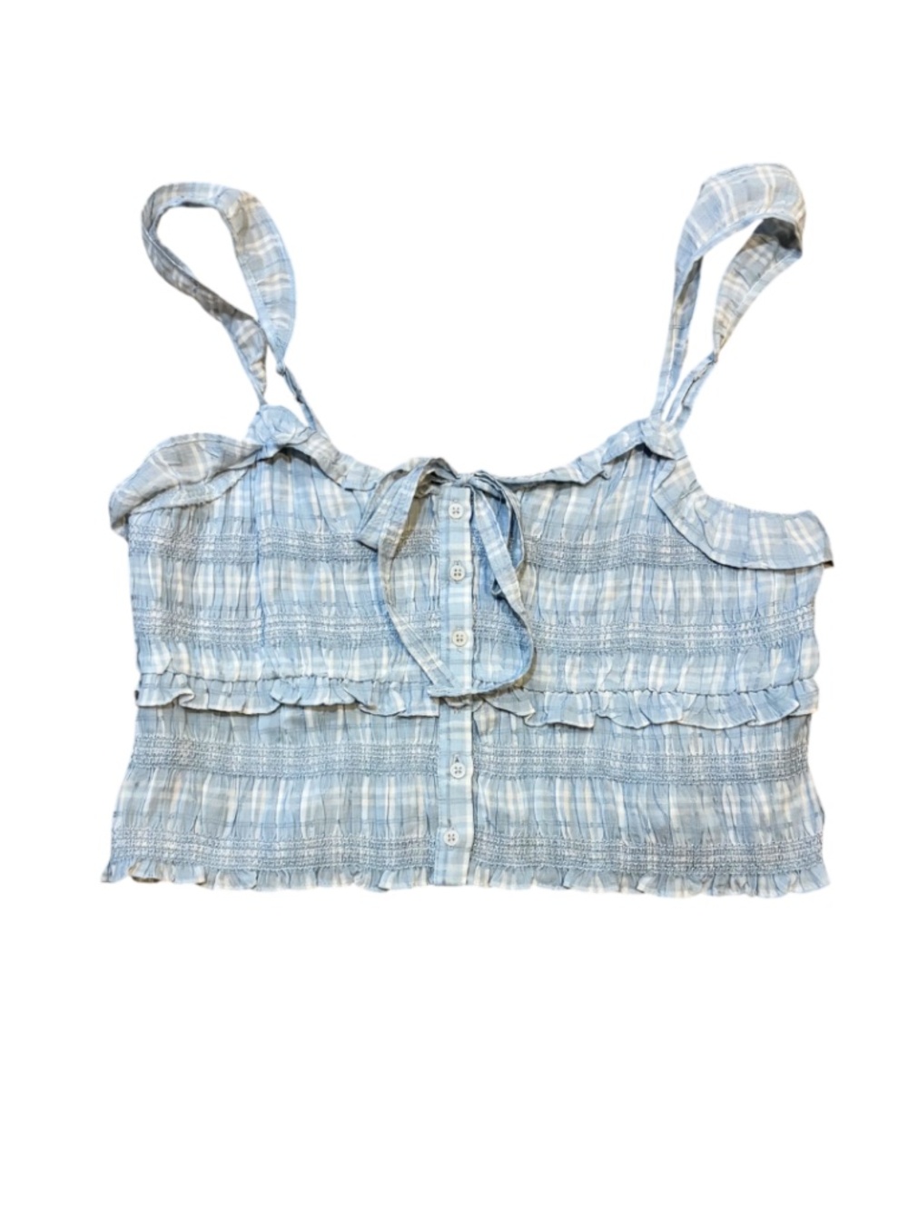 American Eagle Smocked Ruffle Tank Top